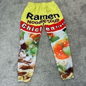 Ramen Noodle Chicken flavor Wild print sweatpants pants joggers L Japan cool